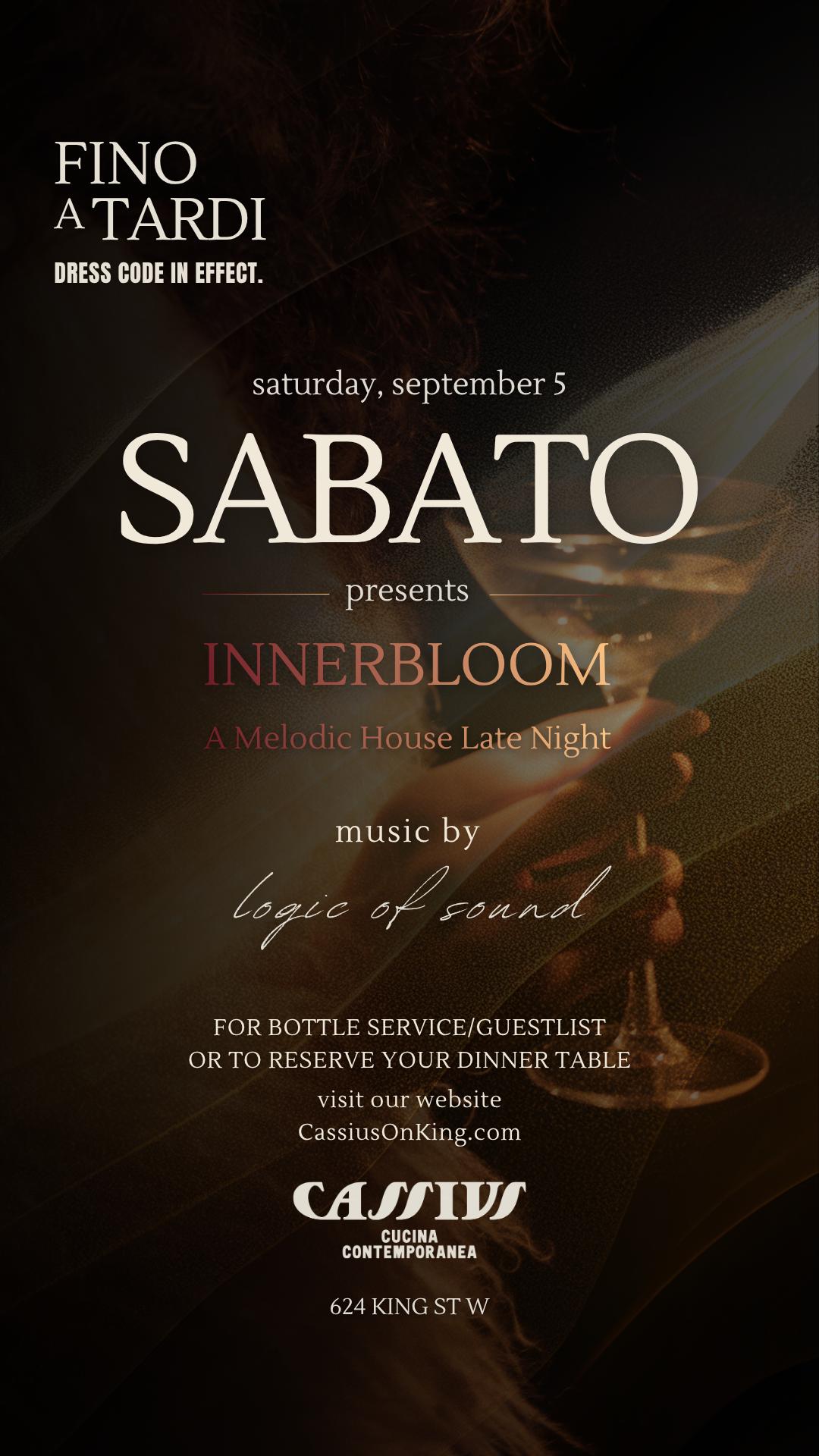 Saturday September 5 INNERBLOOM flyer